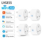 20A Tuya Smart Socket WiFi UK Plug 3pin Adapter Home Alexa Voice Control With Energy